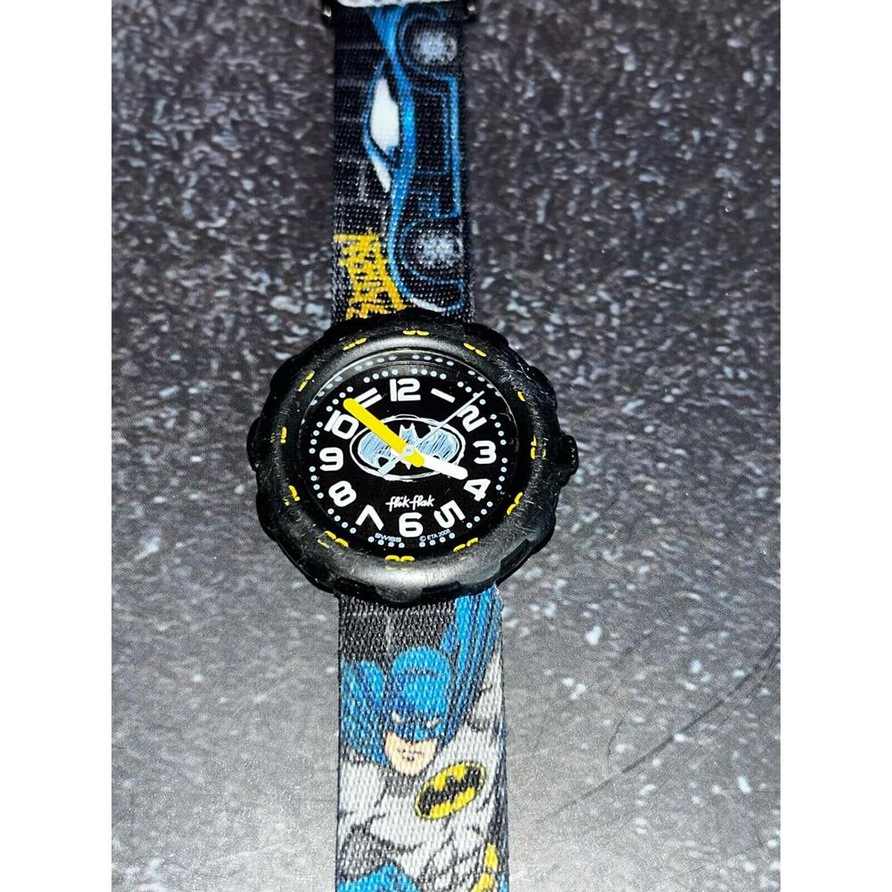 Batman Swiss Flik Flak Rare Watch DC Comics Joker Batmobile Cartoon Watch Funny